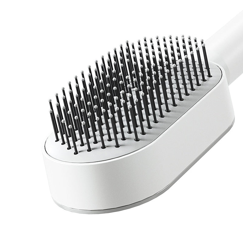 Self-Cleaning Hair Brush – Anti-Static, Scalp Massage & One-Press Clean for Women