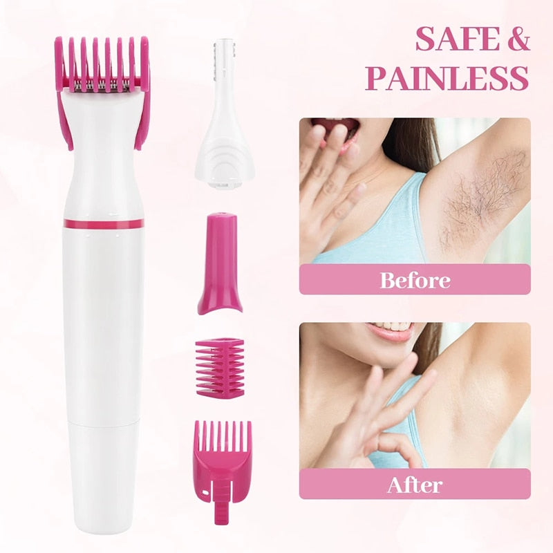 5-in-1 Hair Removal Combo – Eyebrow Shaper, Body Shaver, Nose Trimmer & More