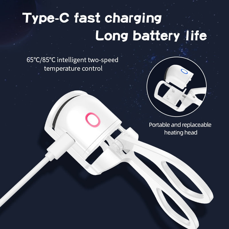 Portable Electric Eyelash Curler – Natural Long-Lasting Curls for Real & False Lashes
