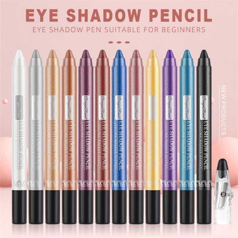 12-Color Eyeshadow Pencil Set – Shimmer, Waterproof & Long-Lasting Eye Makeup