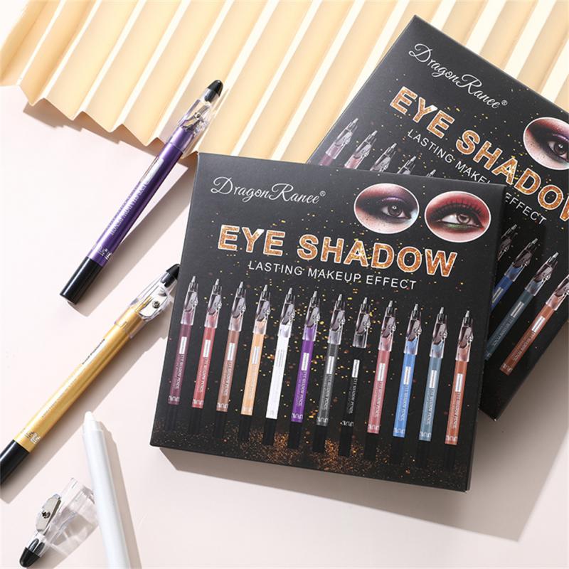 12-Color Eyeshadow Pencil Set – Shimmer, Waterproof & Long-Lasting Eye Makeup
