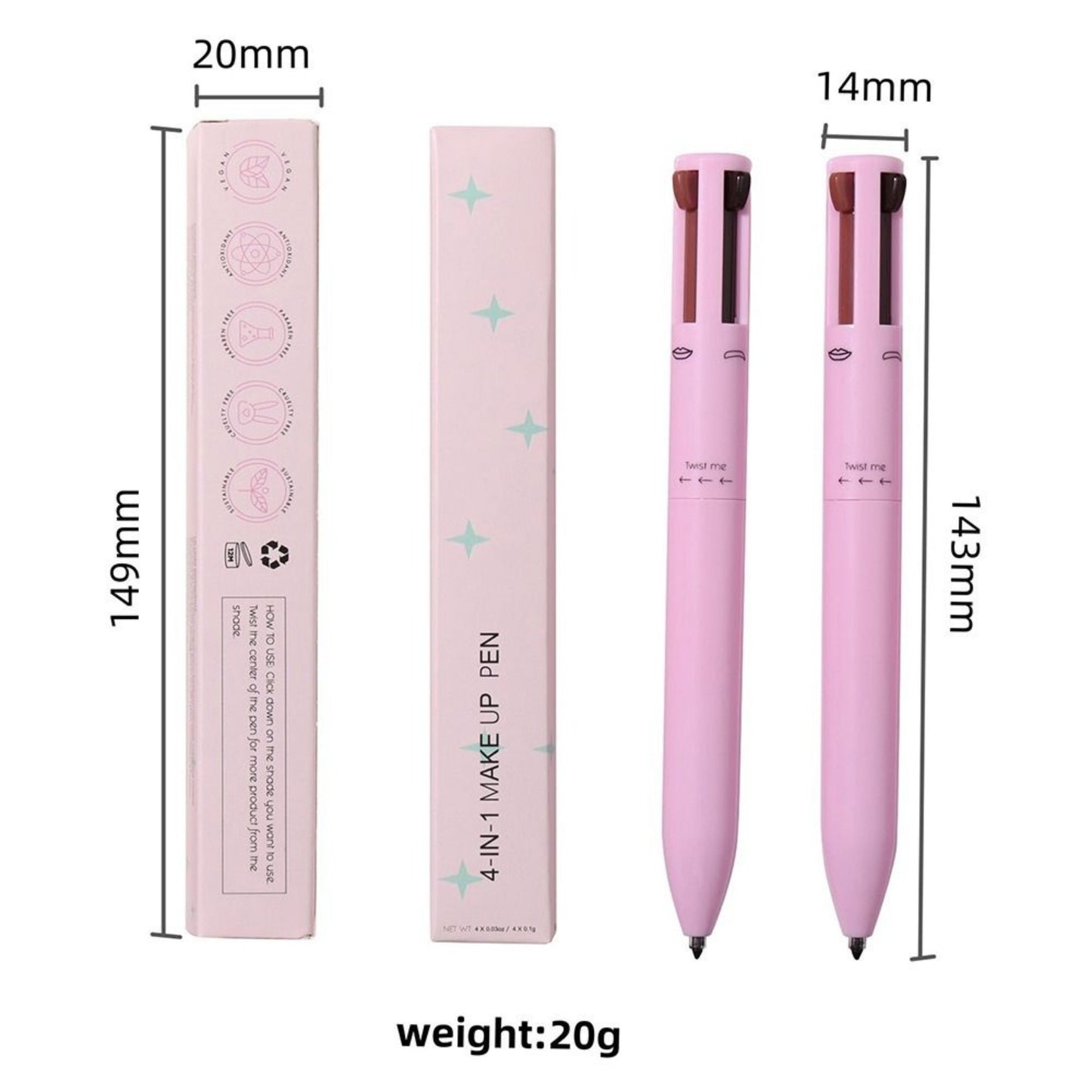 GlamPen 4-in-1 Makeup Pen – Eyeliner, Brow Pencil, Lip Liner & Highlighter