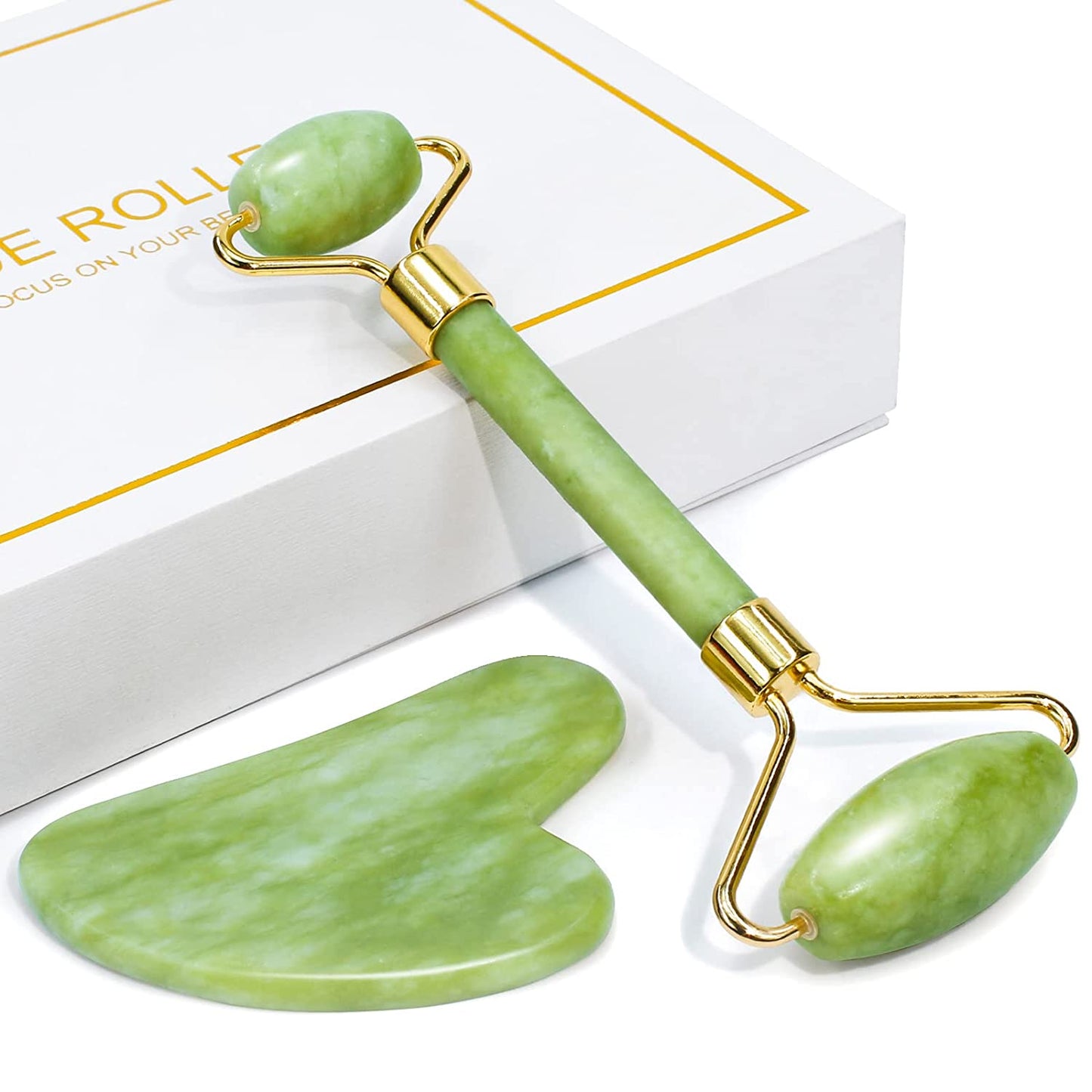 Jade Facial Roller – Anti-Aging Face Massager for Puffiness, Glow & Skin Tightening