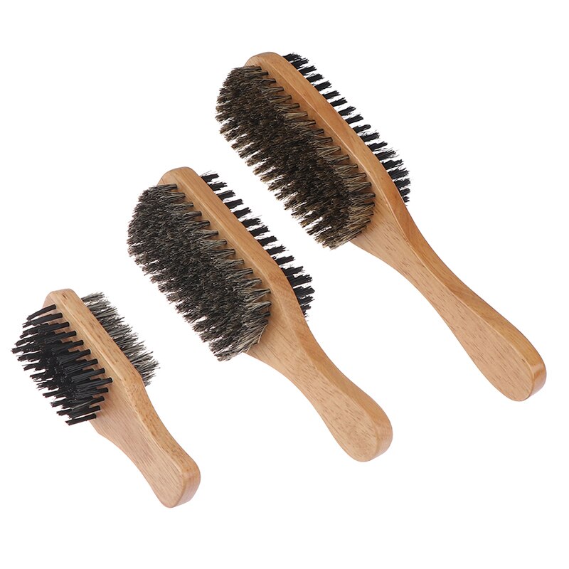 Boar Bristle Beard Brush – Natural Wood Handle for Grooming, Shaping & Healthy Growth