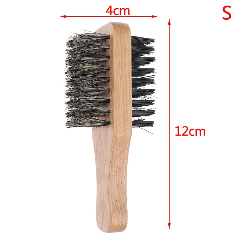 Boar Bristle Beard Brush – Natural Wood Handle for Grooming, Shaping & Healthy Growth