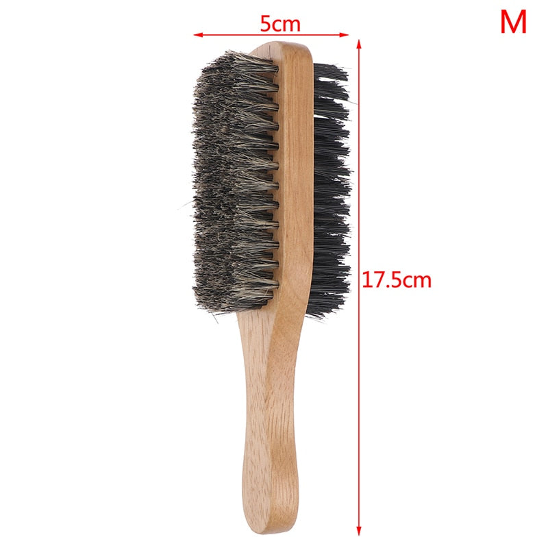 Boar Bristle Beard Brush – Natural Wood Handle for Grooming, Shaping & Healthy Growth
