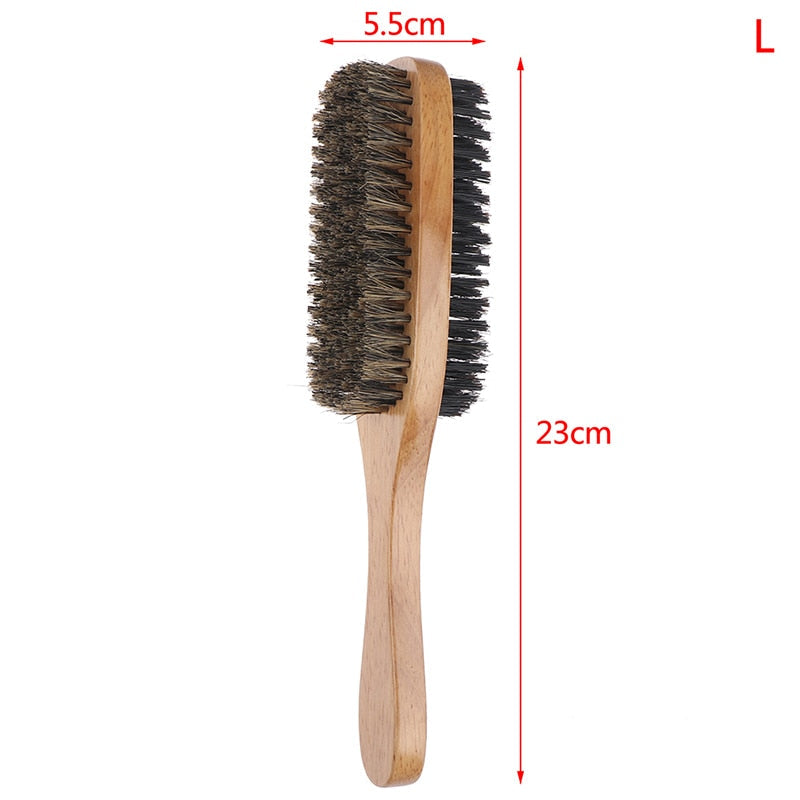 Boar Bristle Beard Brush – Natural Wood Handle for Grooming, Shaping & Healthy Growth