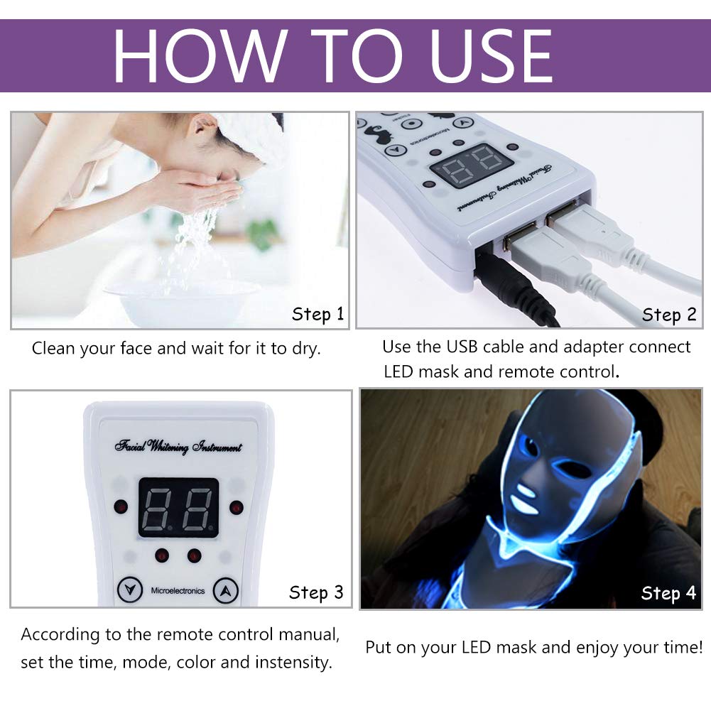 7-Color LED Facial Mask – Light Therapy for Acne, Anti-Aging & Brighter Skin