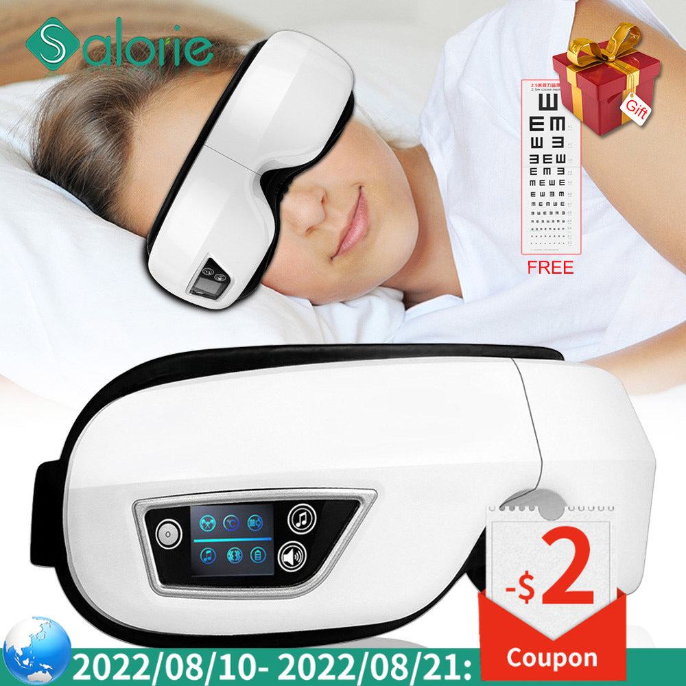 6D Smart Airbag Eye Massager – Heat Compress, Bluetooth Music & Acupressure Relief