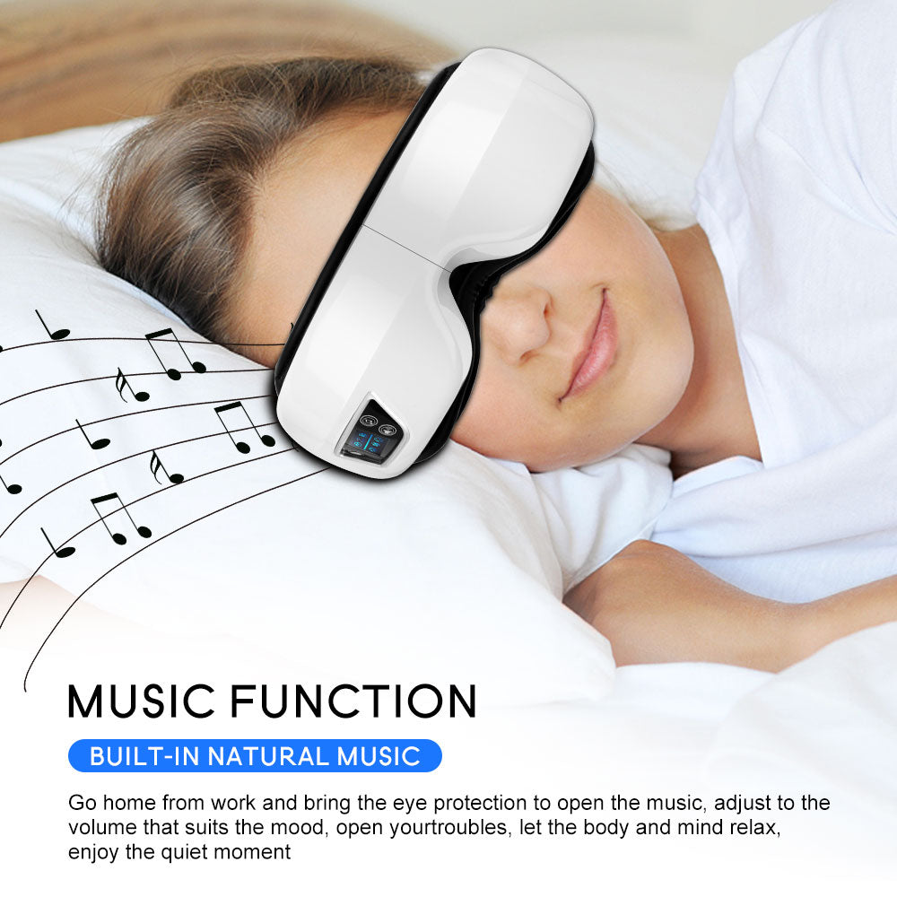 6D Smart Airbag Eye Massager – Heat Compress, Bluetooth Music & Acupressure Relief