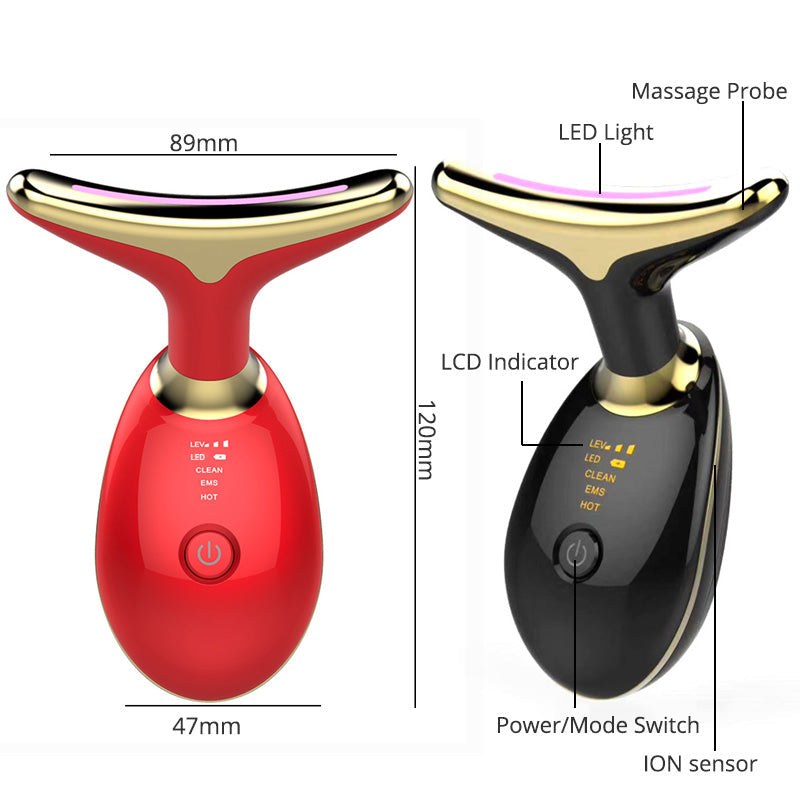 Thermal Neck Lifting Massager – EMS, LED Light Therapy & Ion Treatment for Firmer Skin