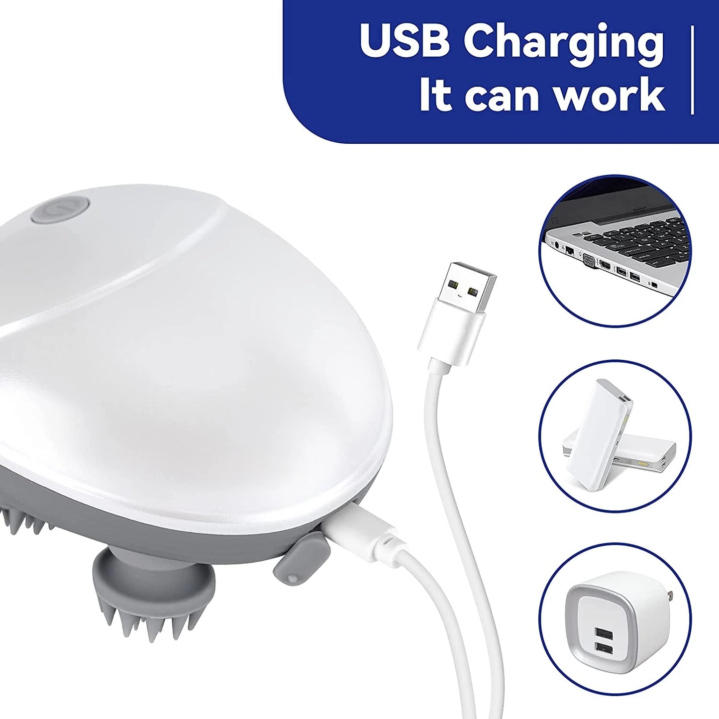 Electric Head & Scalp Massager – Heat, Kneading & Vibration for Tension Relief