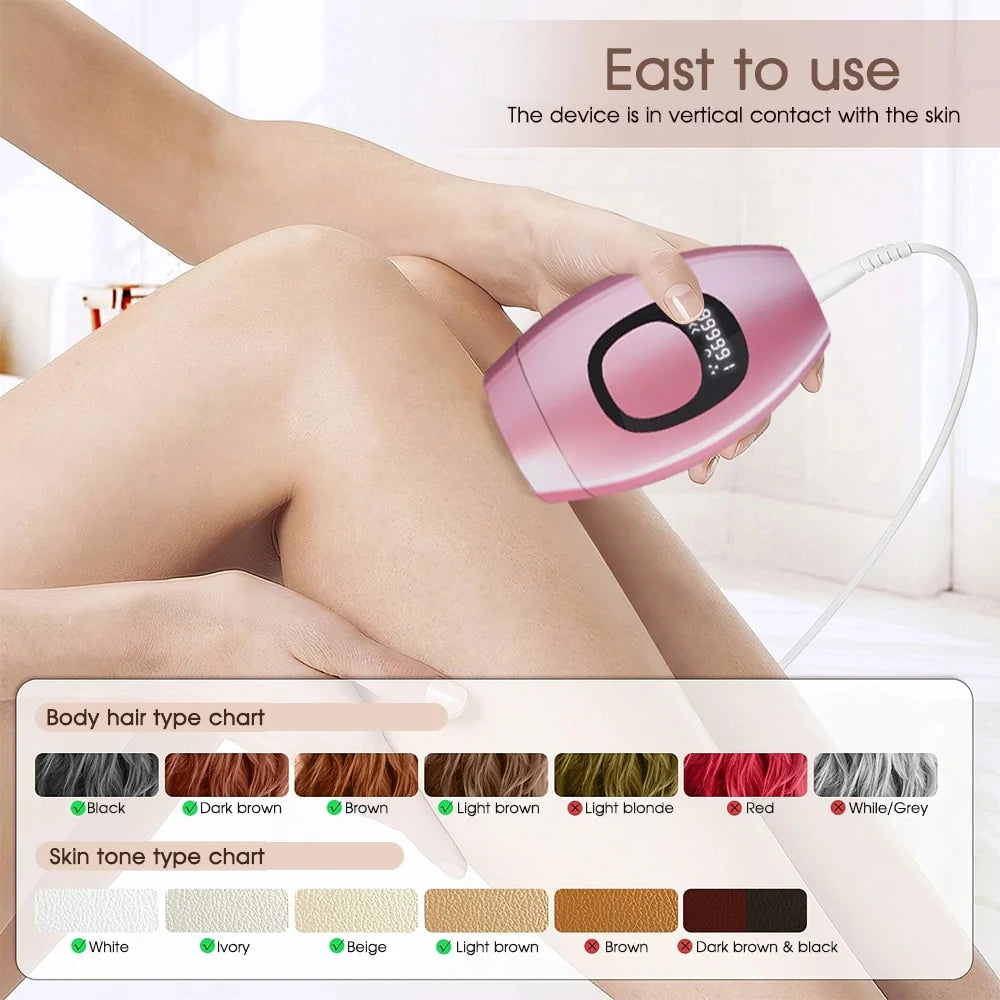 IPL Laser Hair Removal Device – FDA-Cleared, 999K Flashes, Full Body & Face