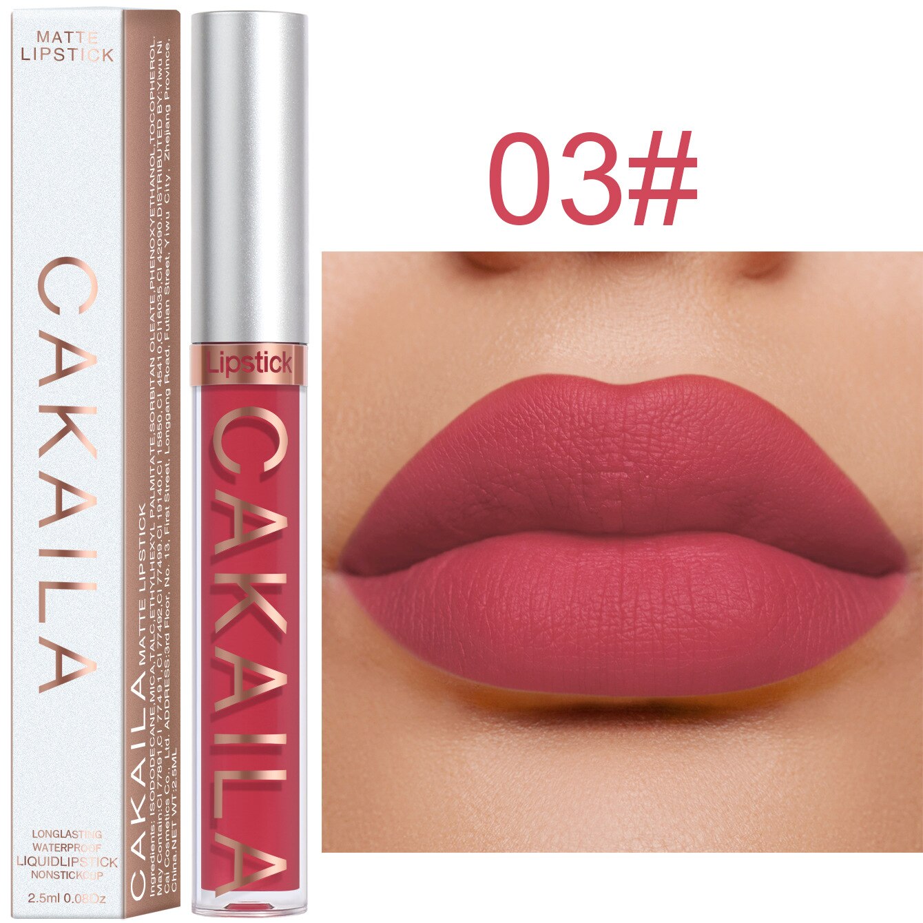 Matte Lipstick – 18 Rich Pigment Shades, Waterproof & Long-Lasting Non-Stick Formula