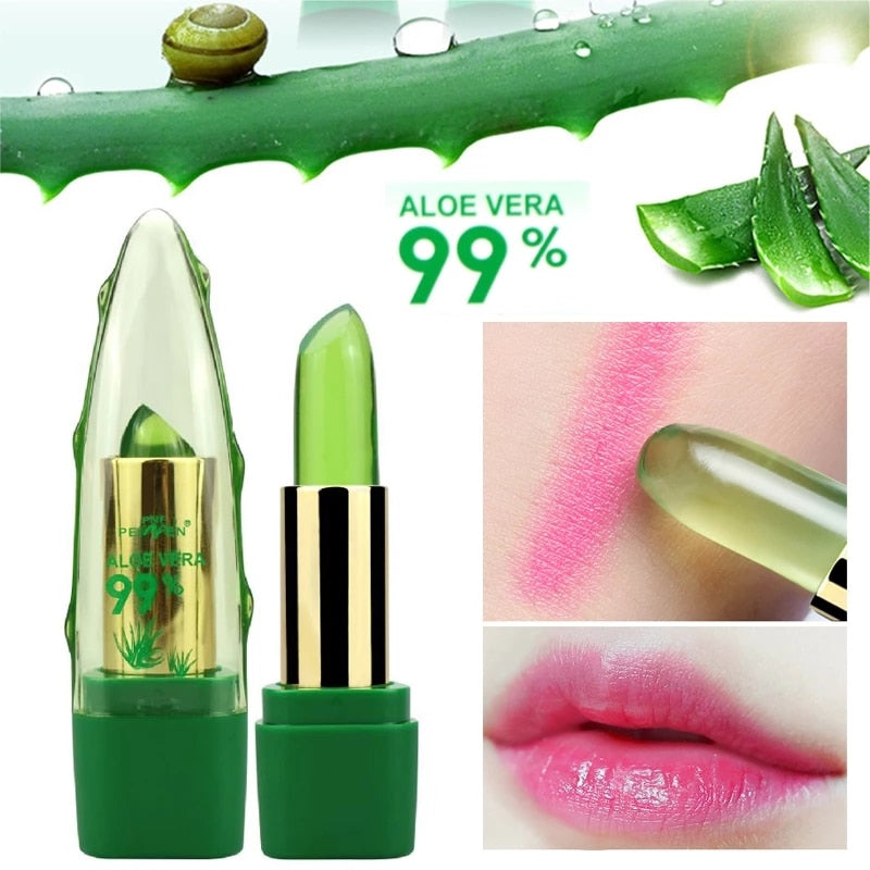 Aloe Vera Moisturizing Lip Balm – Waterproof Color-Changing Tint for Kissable Lips