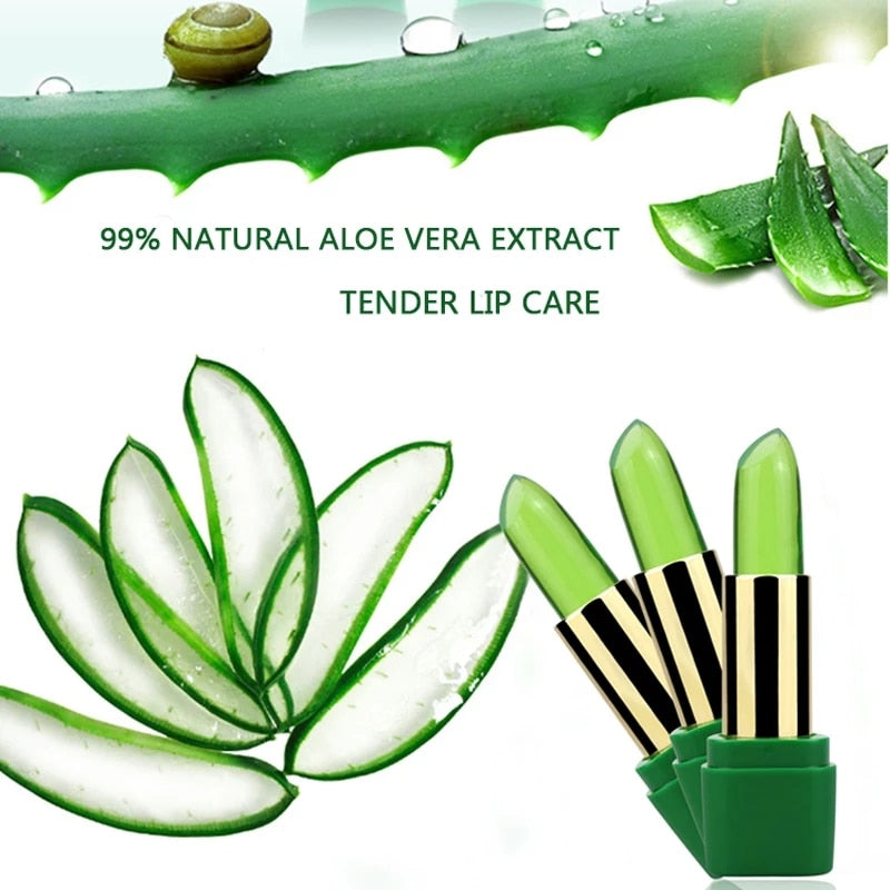 Aloe Vera Moisturizing Lip Balm – Waterproof Color-Changing Tint for Kissable Lips