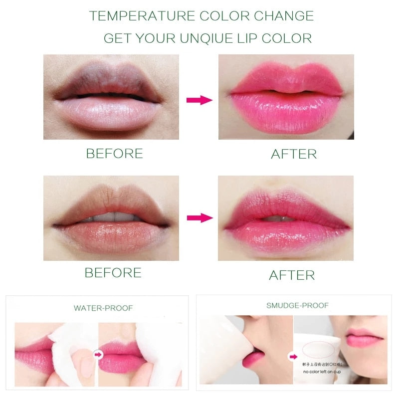 Aloe Vera Moisturizing Lip Balm – Waterproof Color-Changing Tint for Kissable Lips